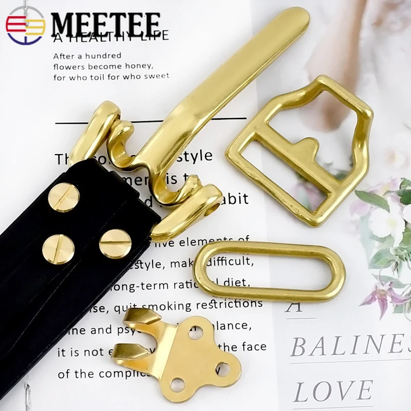 1Set=4Pcs 38mm Metal Buckle for Men Belt Rivet Screws Clasp Waistband Jeans Bag Connection Hook DIY Leather Craft Accessories 250723