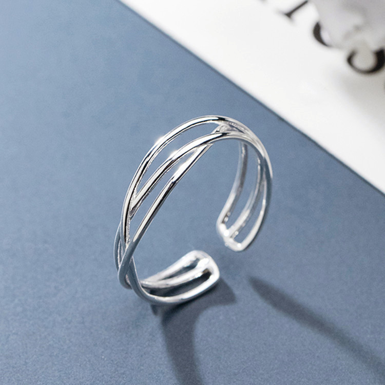 Adjustable Women's Cold Style Silver Open Ring Chic & Modern Jewelry Accessory