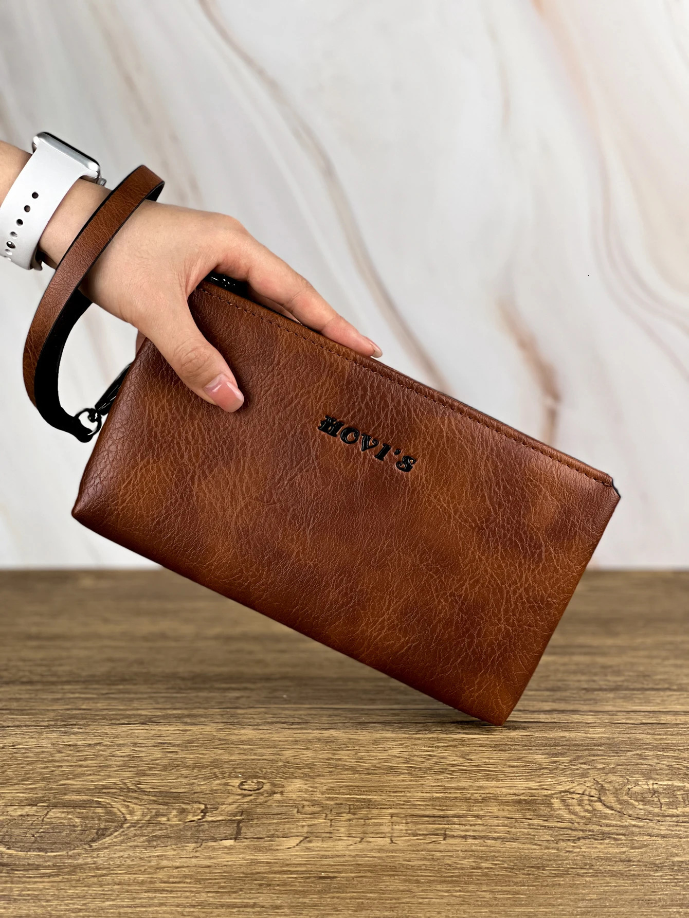 Fashion Simple Retro Mens Clutch Bag Wallet Business Large Capacity Clutch Bag Double Compartment Zipper Long Wallet Clutch Bag 250723