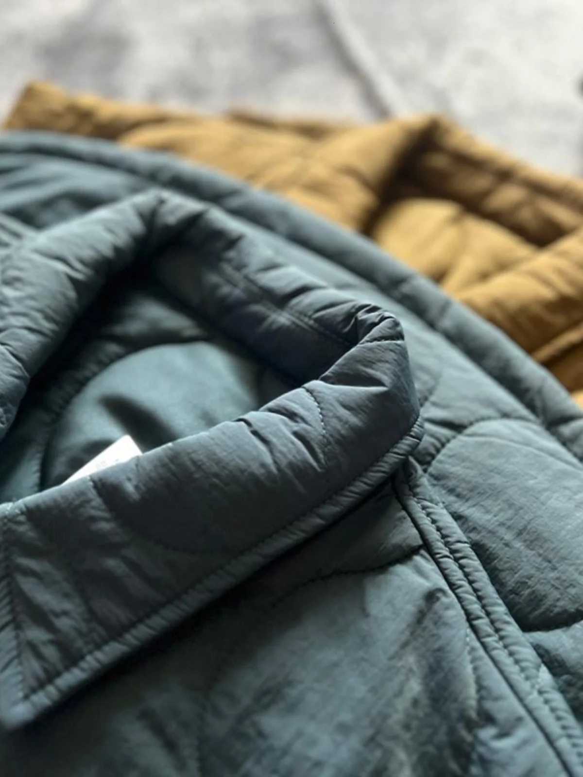 Quilted Cotton Lingge Japan Retro Oversize Loose Thermal Jackets Mens Lightweight Autumn Winter New Casual Cotton Padded Coats X250725