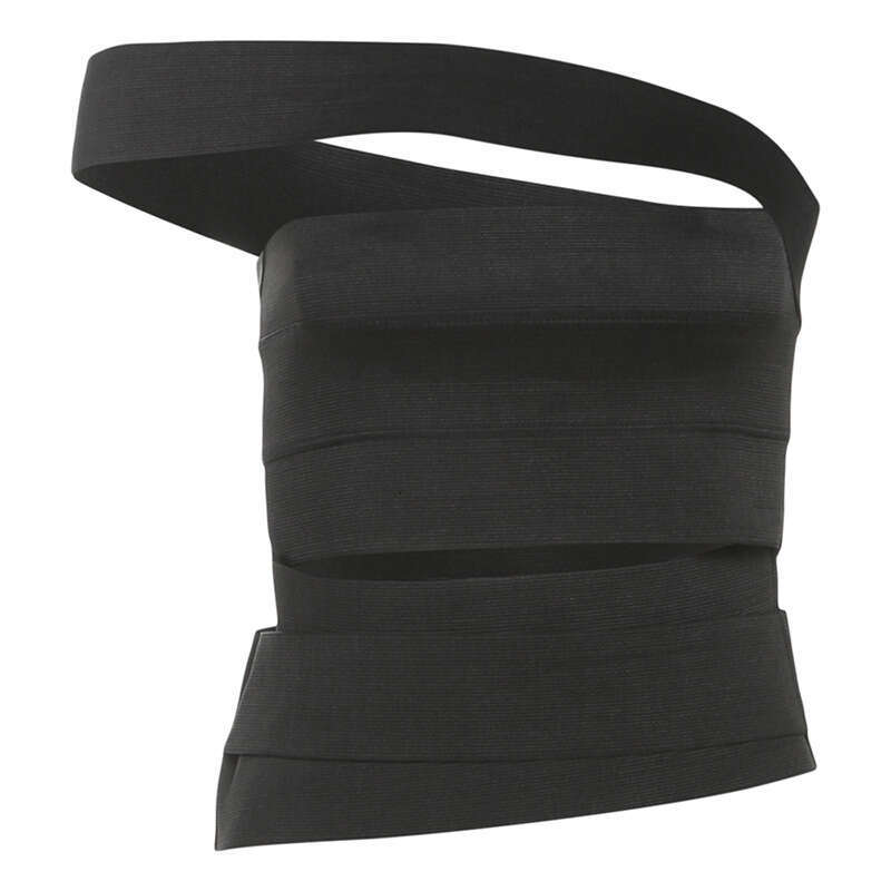 2025 Spring New Women's Fashion Solid Color Slim Fit Street Style Asymmetric Neck Strap Backless Vest 05a