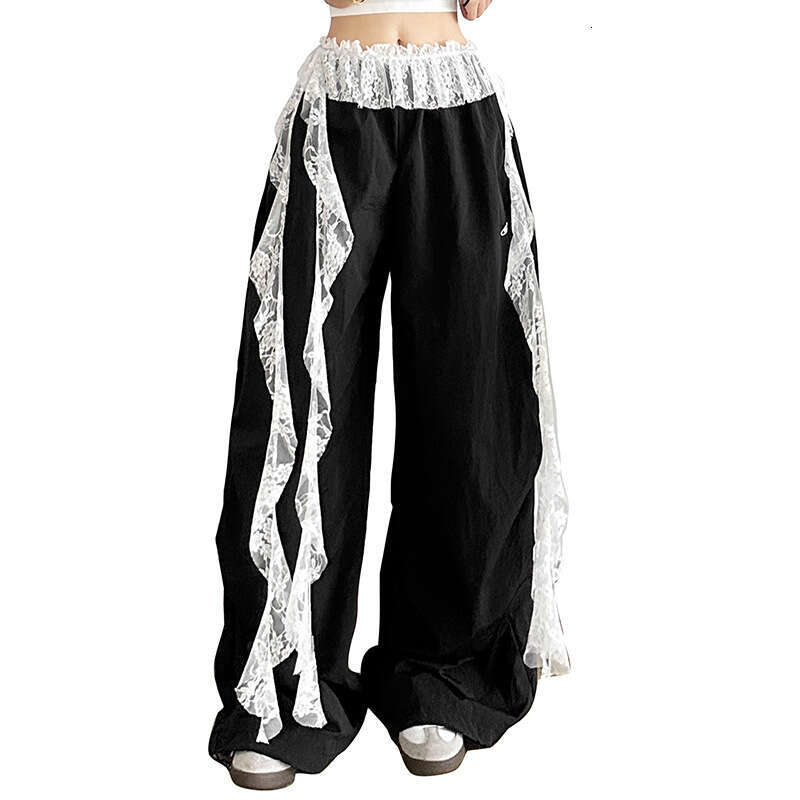 2025 Summer New American Style Trendy Fashion Hip-Hop Irregular Lace Waist Decoration Women's Clothing a26