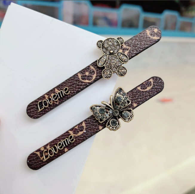 New style hair clips straight clip side clip back of the head cute bear bow bangs clip duckbill clip