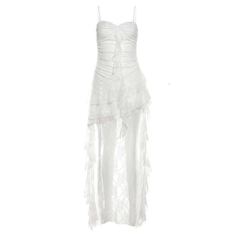 2024 Summer New Women's Solid Color Slim Fit Street Fashion High Waist Strap Backless Dress dde