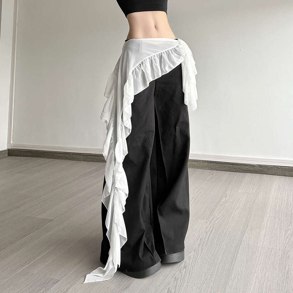 2025 New Fashion Trend Casual Slim Fit Versatile Irregular Ribbon Waist Decoration Women's Clothing e4b