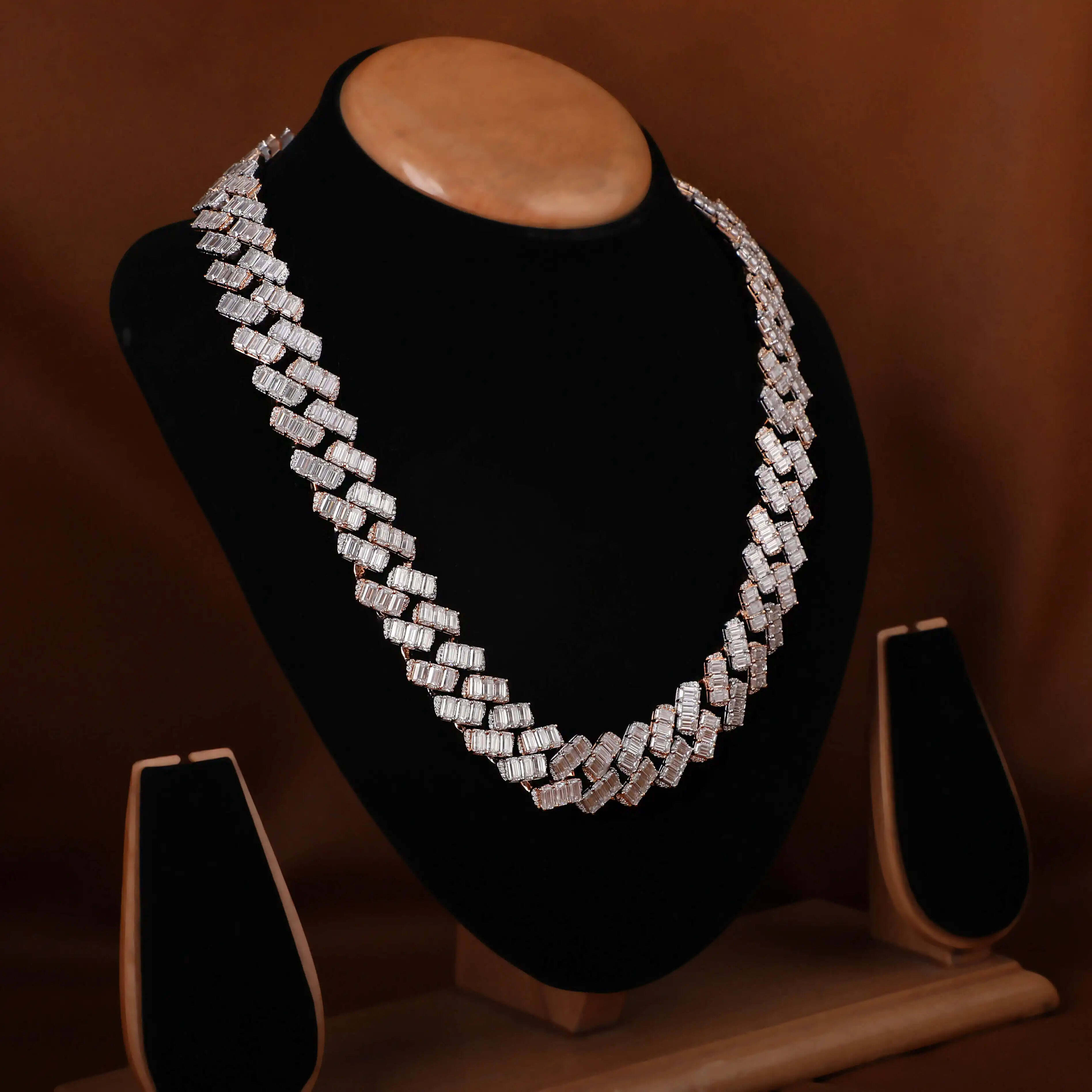 Custom 18mm Moissanite Diamond Cuban Link Chain 925 Sterling Silver Rose Gold Hip Hop Luxury Miami Style Body Jewelry to Gift