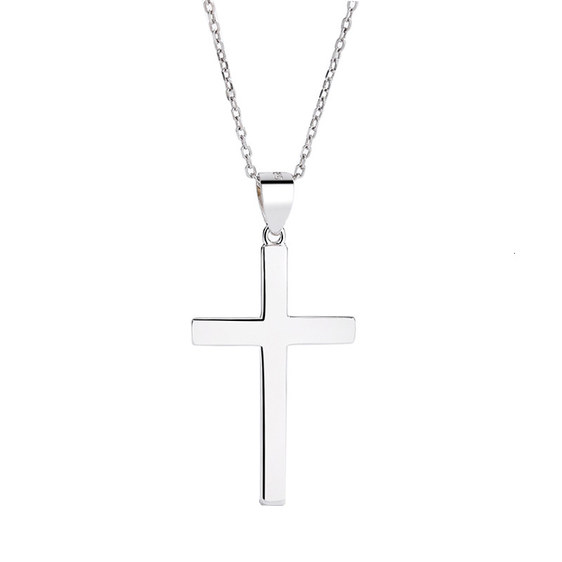 Sterling Sier Cross Necklace Jewelry Women Fashion Versatile Pendant Collarbone Chain for Men Jewelry for Women