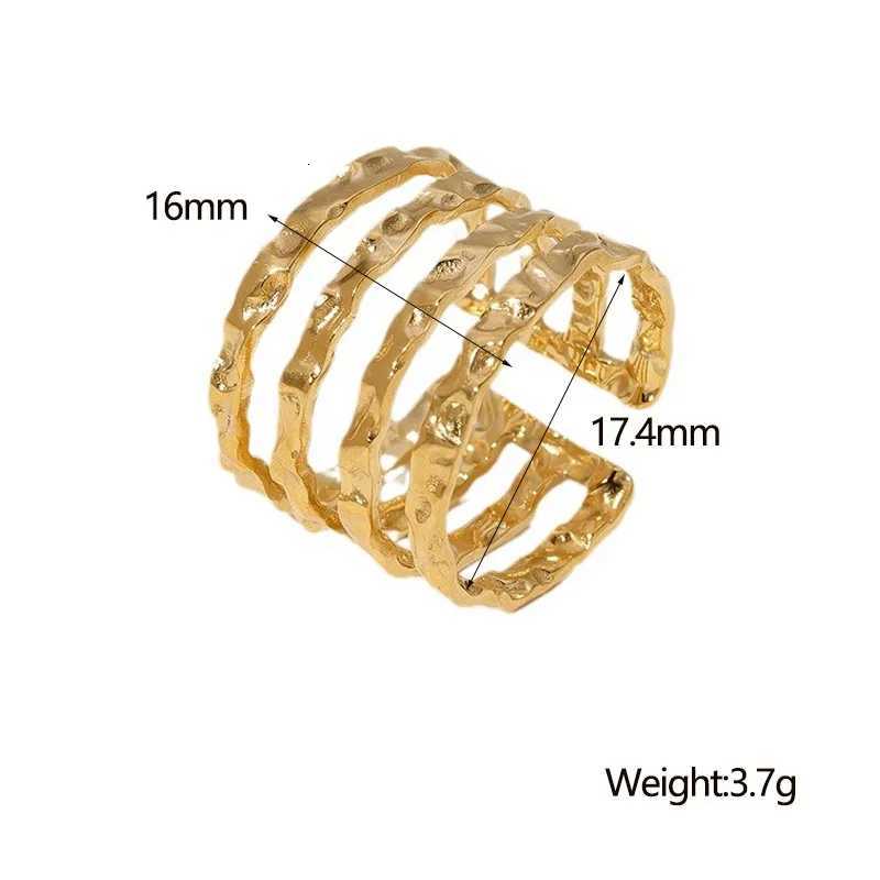 20 pieces/batch of stainless steel gold silver hollow geometric adjustable rings suitable for wholesale of womens fashion jewelry gifts W250417