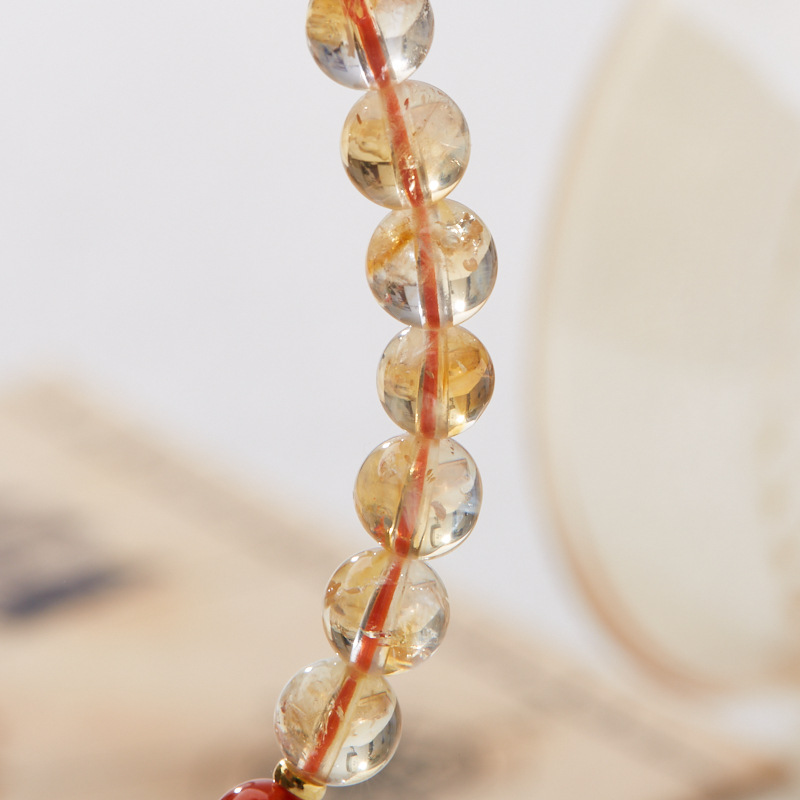 New Design Chinese Style Versatile Citrine Bracelet with Gourd Charm Auspicious Unique Hand Jewelry for Women