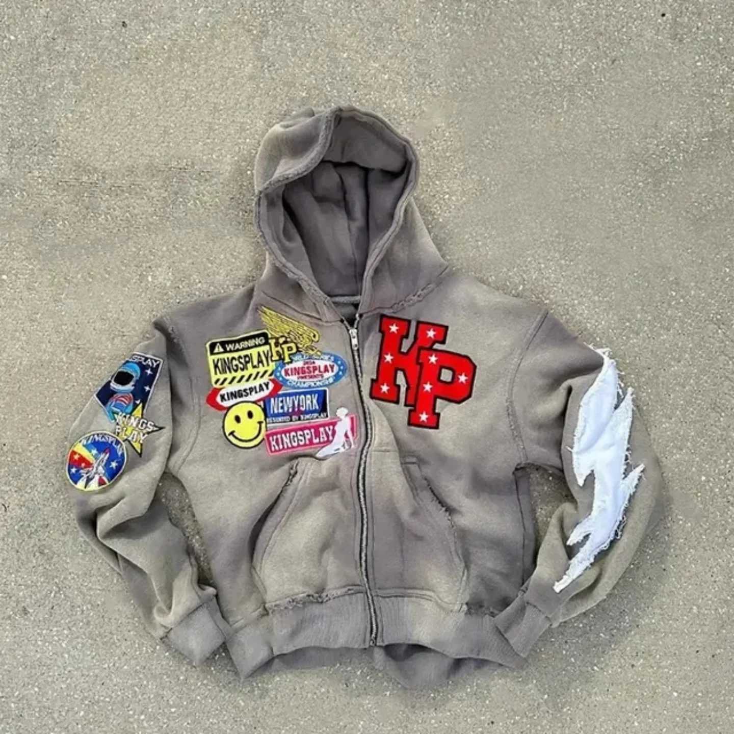 American Retro Zipper Hoodies Y2K Clothes Mens Womens Harajuku Hip Hop Cartoon Graphics Oversized Hoodies Sweatshirts Jackets X250725 L251018AJ1Y