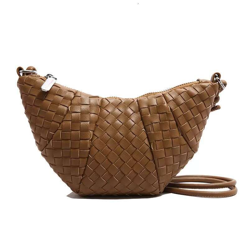 Women 2025 Handheld Woven Crescent Trend All-Match Retro Single Shoulder Crossbody Bag