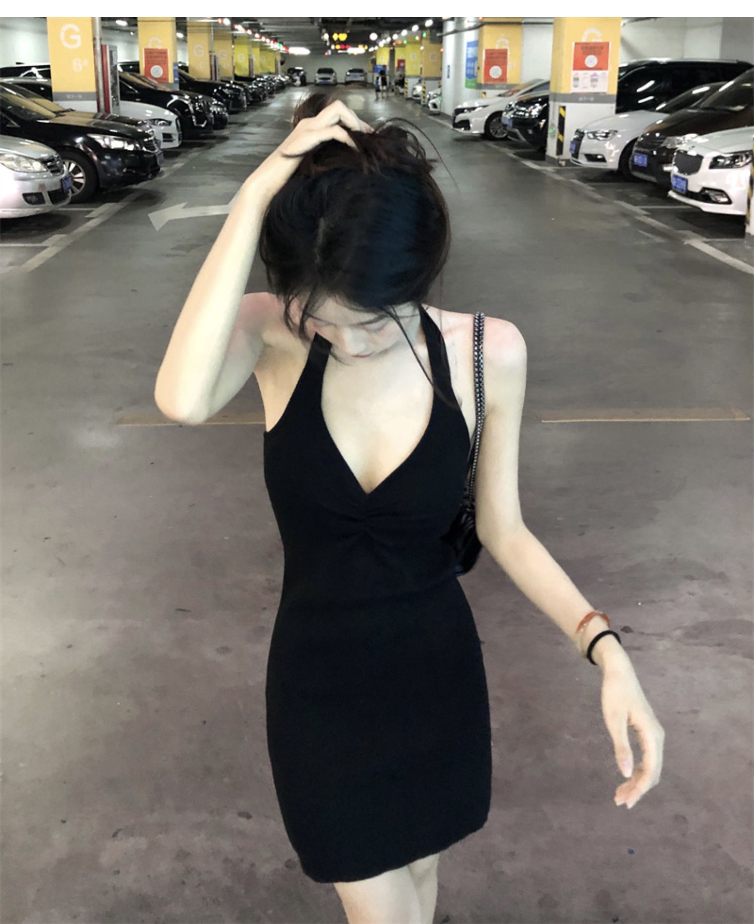 DR260 Summer Pure Desire Halter Neck Suspender Dress Women's Tight Backless