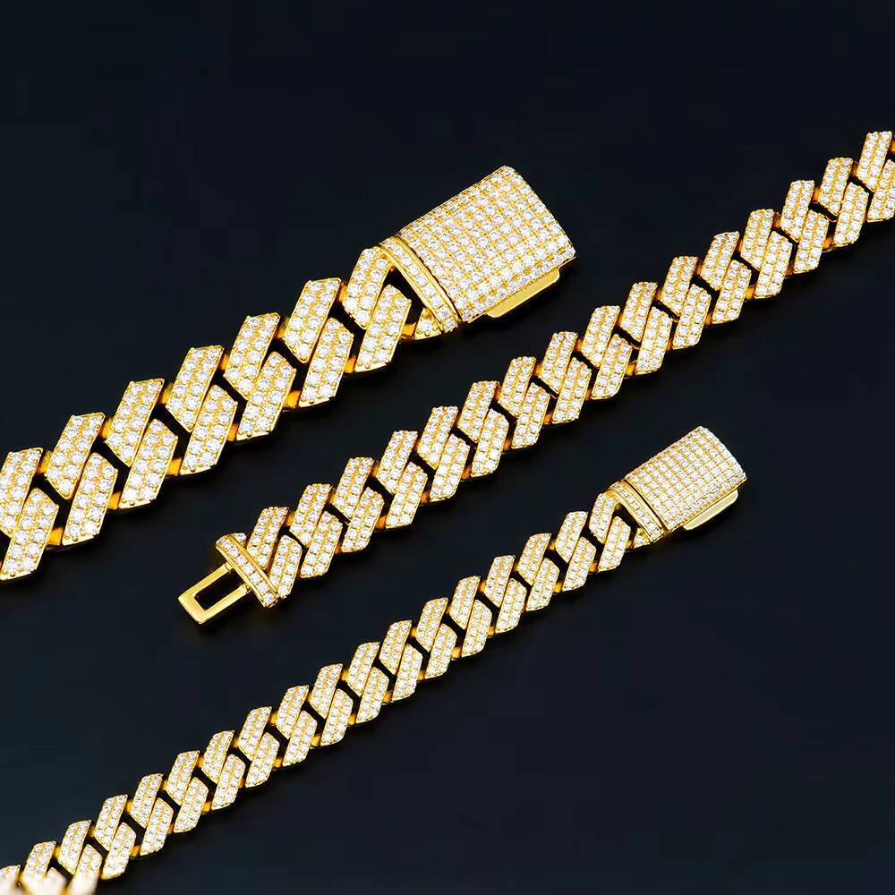 10mm Iced Out Cuban Link 925 Sterling Silver VVS Moissanite Hip Hop Bracelet Bangle Fashionable Jewelry with GRA Certificate