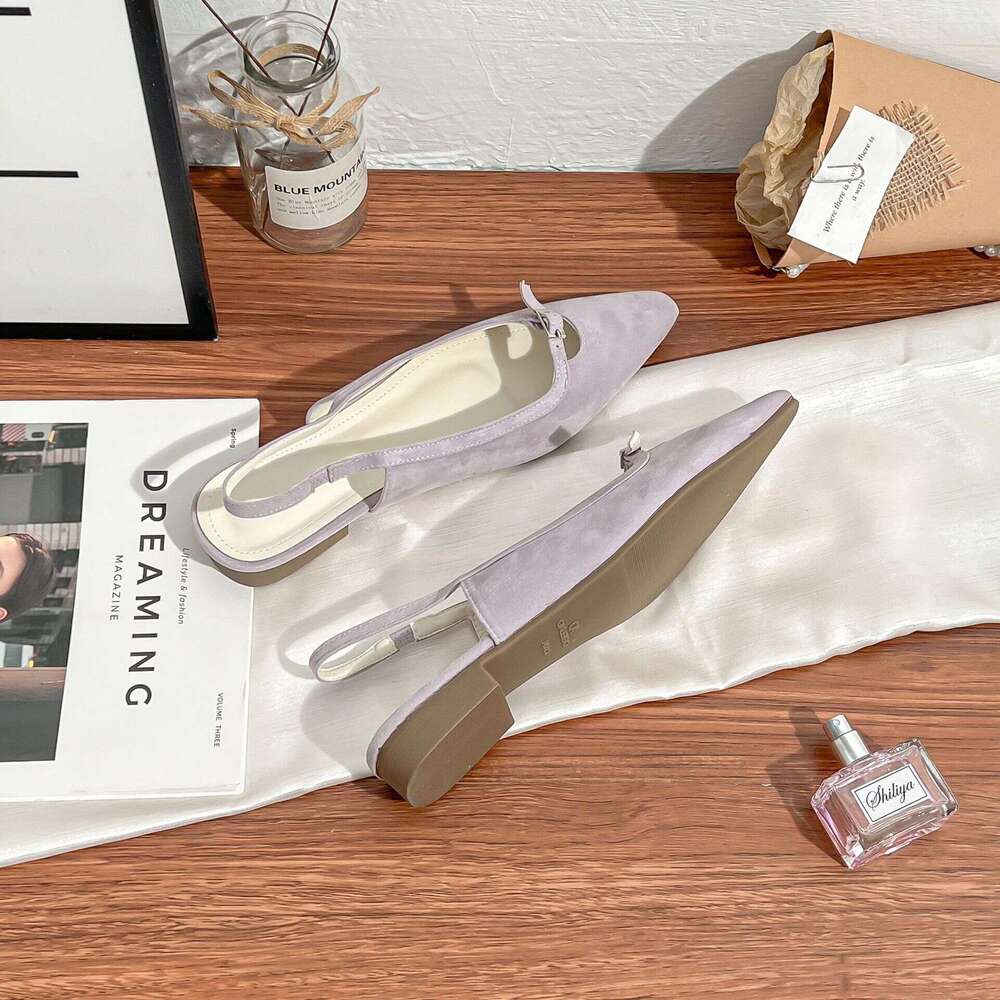 Women's Summer New Pointed Toe Elegant Outdoor Wear with Dress Versatile Fashion Shoes Soft Sole Comfortable Flats