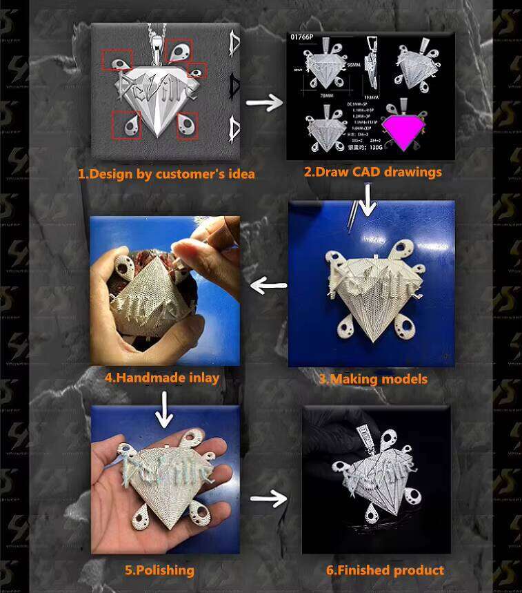 Fashion 5A+ Moissanite Dias Copper Iced Out Pendant for Hiphop Jewelry