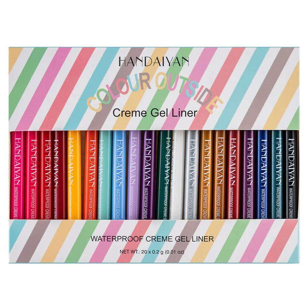 HANDAIYAN 20 Pcs/set Gel Waterproof Sweatproof Quick-drying No Sdging Pen Ultra-fine Eyeliner Colorful X250723