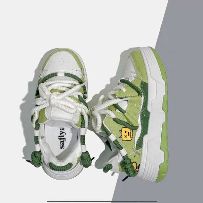 Women Chunky Sneakers Casual Fi Comfortable Board Shoes Korean Style Lightweight Lace Up Non-Slip Flats Womens Shoes XJ250725