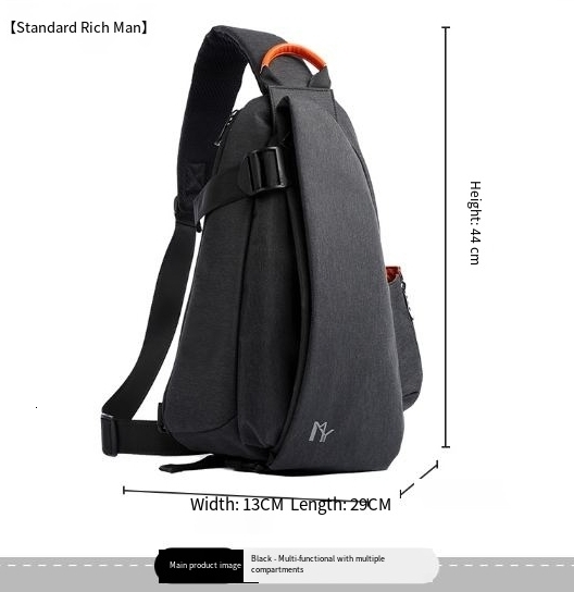 Korean Style Trendy Chest Bag for Men Large Capacity Crossbody Bag Water-Resistant Oxford Cloth Mens Casual Backpack240824 ww