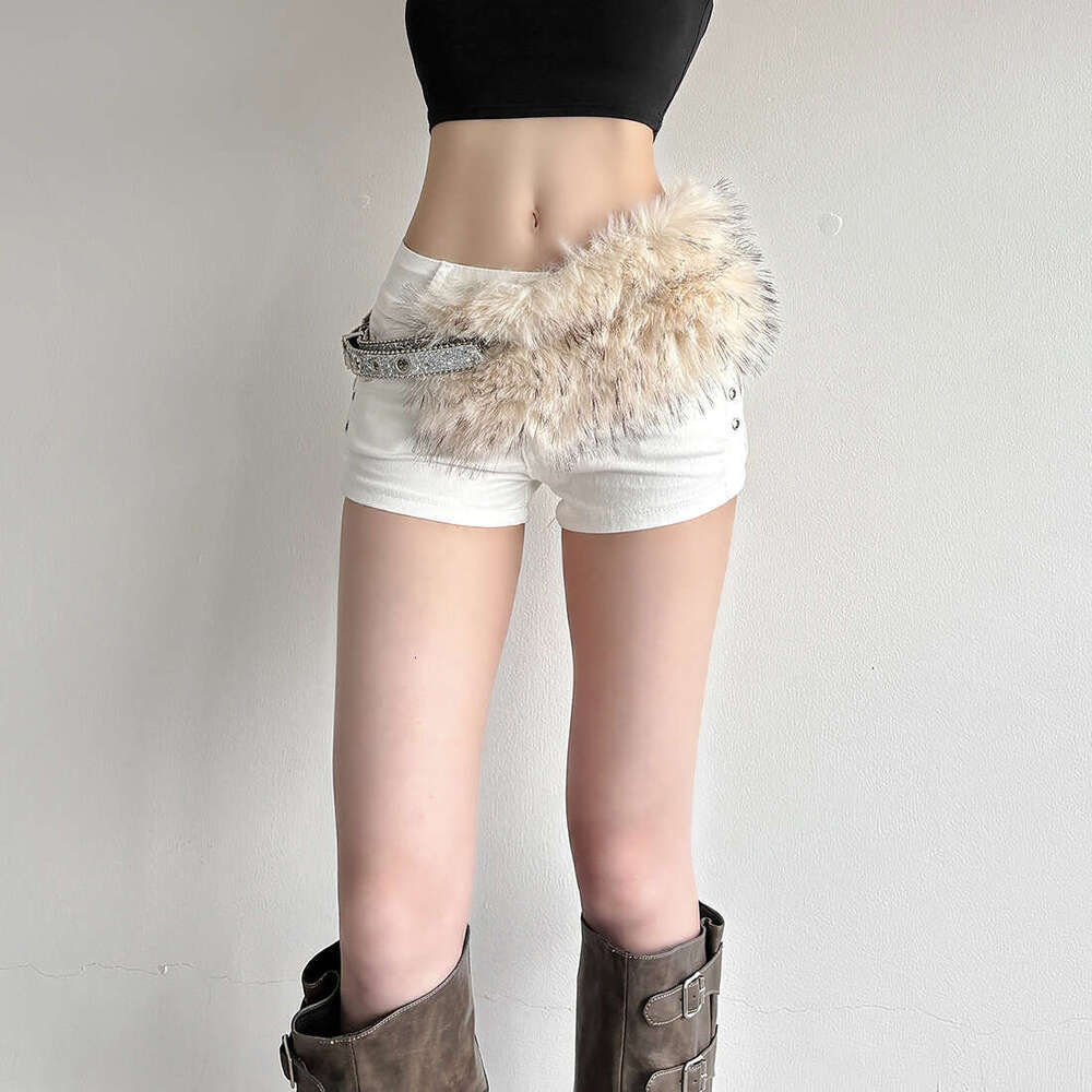 25025 Summer New Rhinestone Beaded Plush Patchwork Hot Girl Versatile Slim Fit Elegant Belt for Women f92