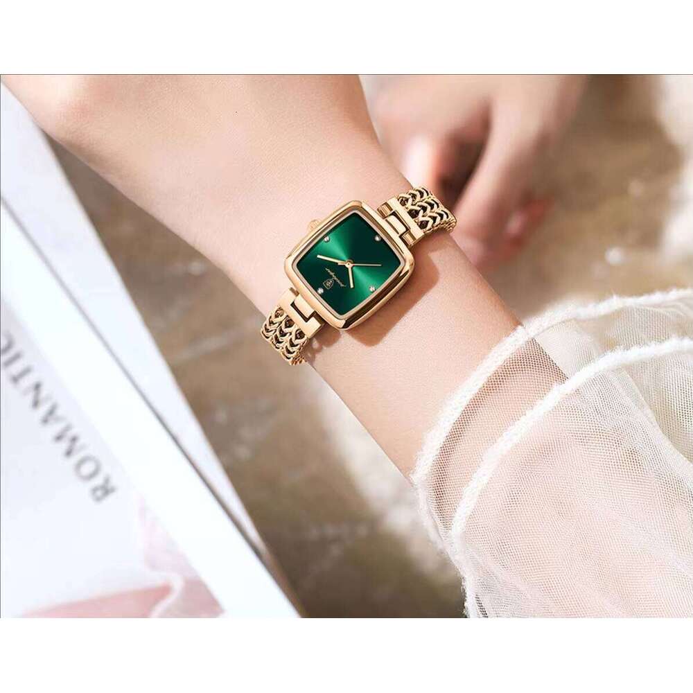 DHgargets POEDAGAR 768 Square for Woman Waterproof Stainless Steel Strap Ladies Quartz Dress Elegant Women Watch