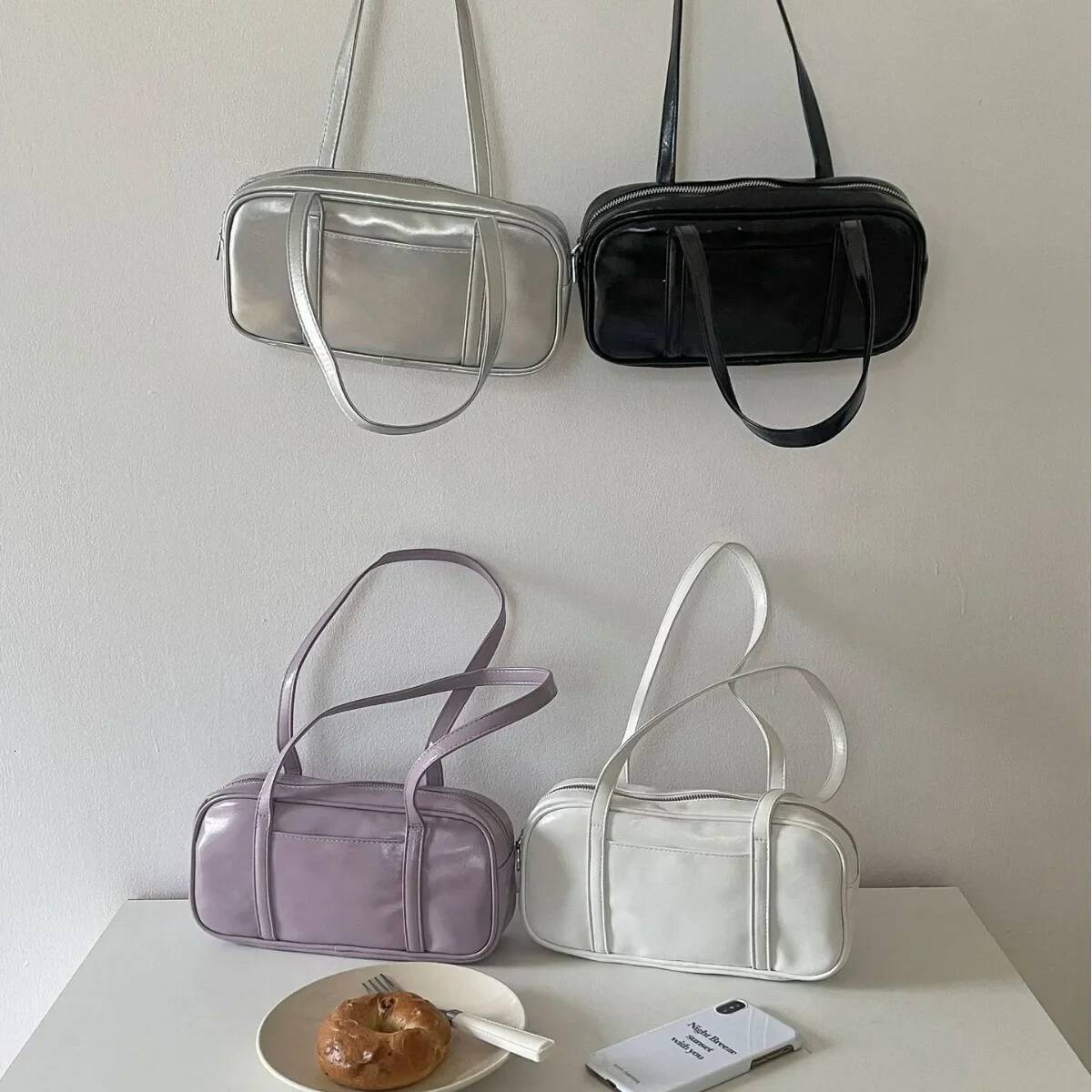 Korean Style Tofu New 2025 Boston Women's Leather Shoulder Crossbody Small Bag Full Landscape Car Storage Accessorie