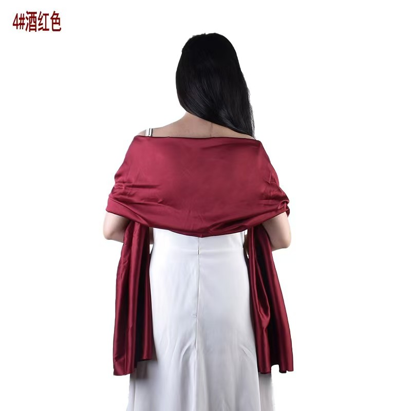 T1309 autumn and winter new style matte satin solid color long silk scarf Korean style square scarf headscarf scarf