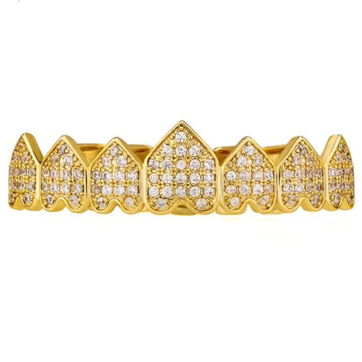 Custom Buss Down Big Stone Grillz 925 Sterling Silver 8 on 8 Fang Iced Out Vvs Moissanite Diamond Grillz for Men Teeth