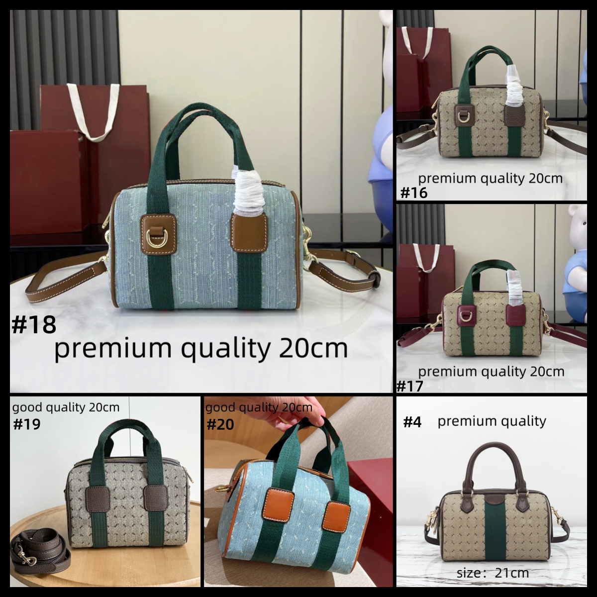 (Order by pic in opt, not by desc) women designer Color blocked bucket bag Large-capacity bags shoulder bag canvas lining