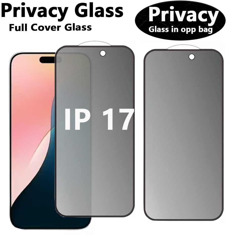 For iPhone 17 full cover privacy Glass phone screen protector for iPhone 17 air 16 15 14 13 12 mini 11 PRO MAX XR XS SE 6 7 8 Plus anti-spy full cover tempered glass wholesale