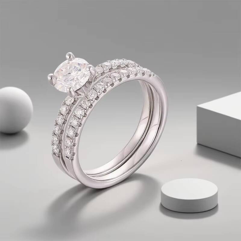 Luxury Jewelry Women Wedding Moissanite Rings Stacking Sterling Silver 925 Woman Rings Customizable Wholesale by Name