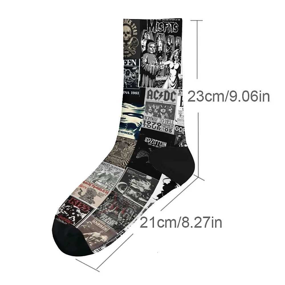 Poster art collage mens fashion socks novelty interesting crew socks comfortable and breathable retro style casual sports. X250725
