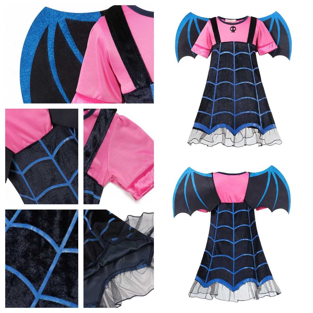 Halloween Vampire Girls Cosplay Costume Kids Vampire Disguise Dress Children Evil Role Playing Outfits 2-12 Yrs Par Gowns Z250725