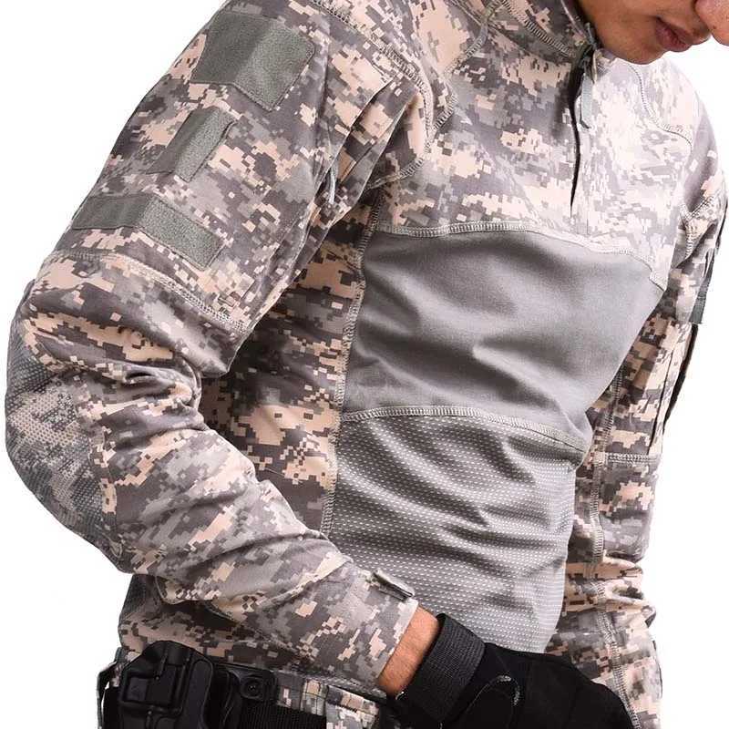Mens Outdoor Hunting Shirts Zipper Airsoft Combat Tee Slim Fit Shirt Man Hunting Clothes T-shirt Fishing Y250724