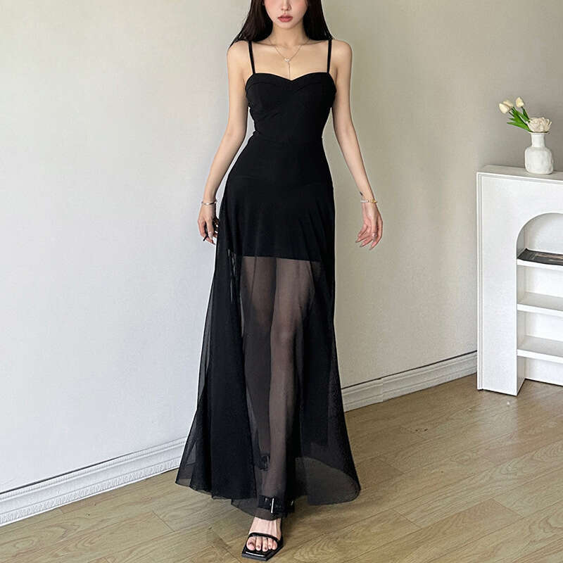 2024 Summer New Women's Solid Color Slim High Waist Fashion Off-Shoulder Tube Dress 0b7