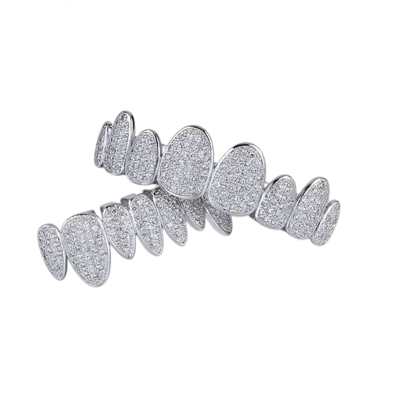 Hip Hop Iced Grillz High Quality Sterling Silver VVS Clarity Moissanite Diamond Teeth Decoration for Gift