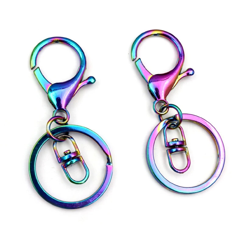 Fashion Metal Rainbow Color Snap Lobster Clasp Earring Hooks Key Ring Keychains for DIY Jewelry Making Findings Accessories 250723