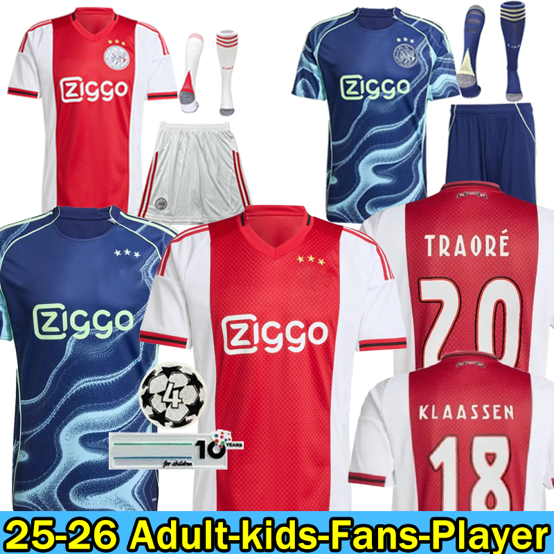NEW 2025 2026 AAjaxs GODTS TRAORE Soccer Jerseys Home Away TAYLOR BROBBEY WEGHORST FITZ JIM KLAASSEN Player Version Football Shirt BERGHUIS Men Kids Kits
