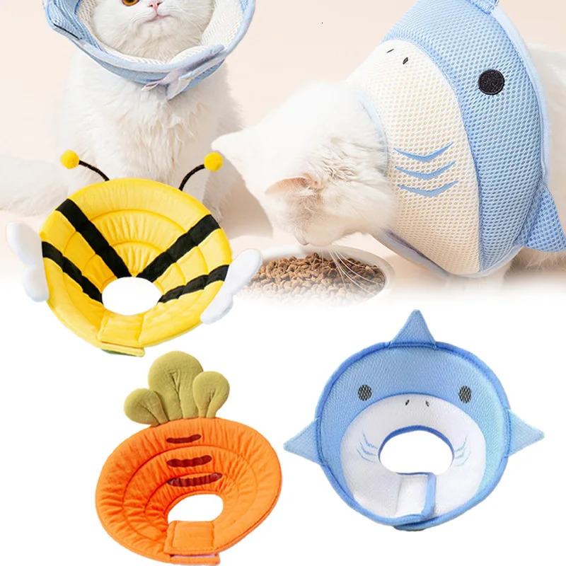 Soft Cone for Cat Adjustable Breathable Cat Collar To Prevent Biting and Licking Suitable for Postoperative or Injury Situations 250716