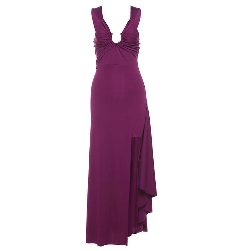 2025 Style Summer Hollow Irregular Slim High Waist Sleeveless Backless Tight New Dress for Women 5cd