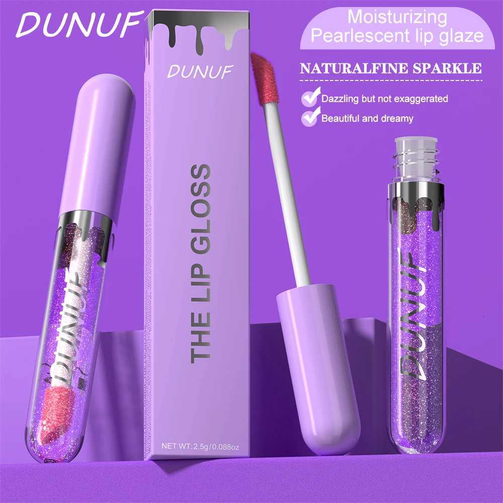 DUNUF 15 colors long-lasting moisturizing hydrating glossy easy to color lip gloss pearl fine flash mirror lip glazeXJ250724