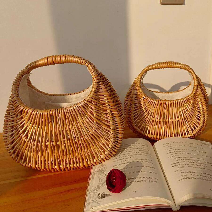 New Summer Bohemian Rattan Straw Ladies Vegetable Basket Woven Retro Women Totes Bag Casual Travel Beach Clutch Bags Sac