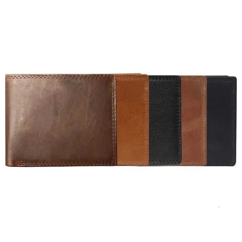GENODERN Cow Leather Men Wallets with Coin Pocket Vintage Male Purse RFID Blocking Genuine Leather Men Wallet with Card Holders Z250725