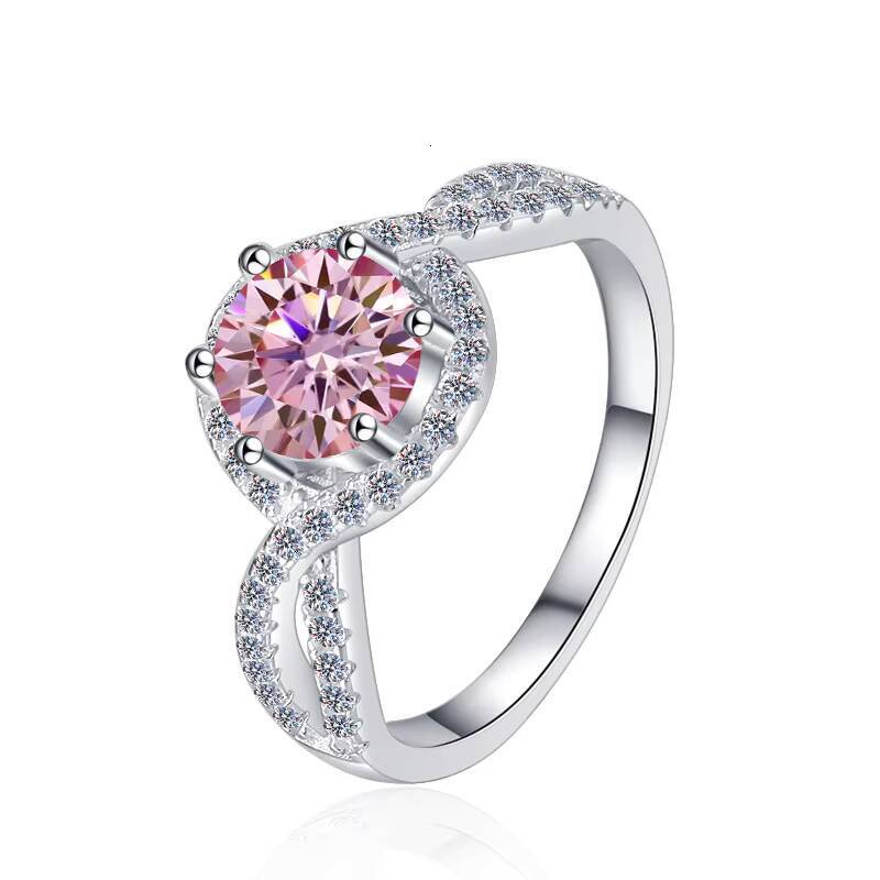 Colorful Moissanite Ring Versatile Ring Ladies Ring High-end Feel 925 Sterling Silver Moissanite Ring