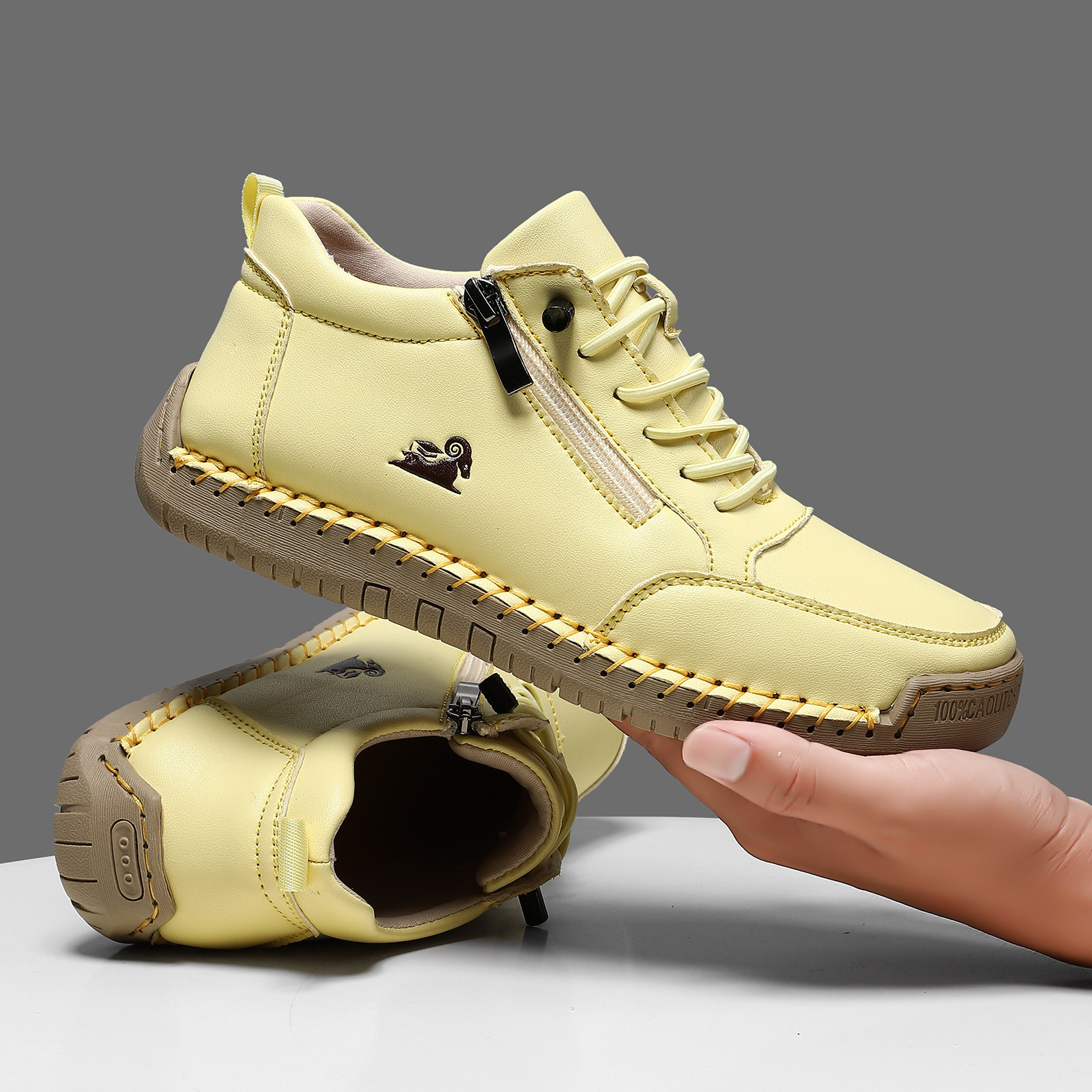 Hand-stitched Women's Soft Sole Autumn Winter Flat Casual Shoes