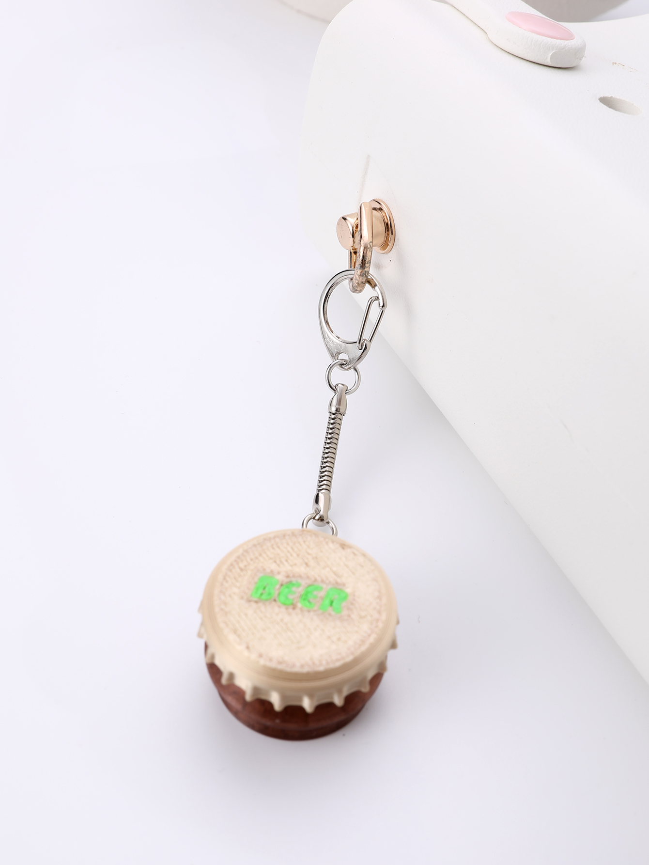 3D printed wine bottle cap keychain - adult stress relief toy, with a portable anxiety relief gadget featuring a clickable keyboard design