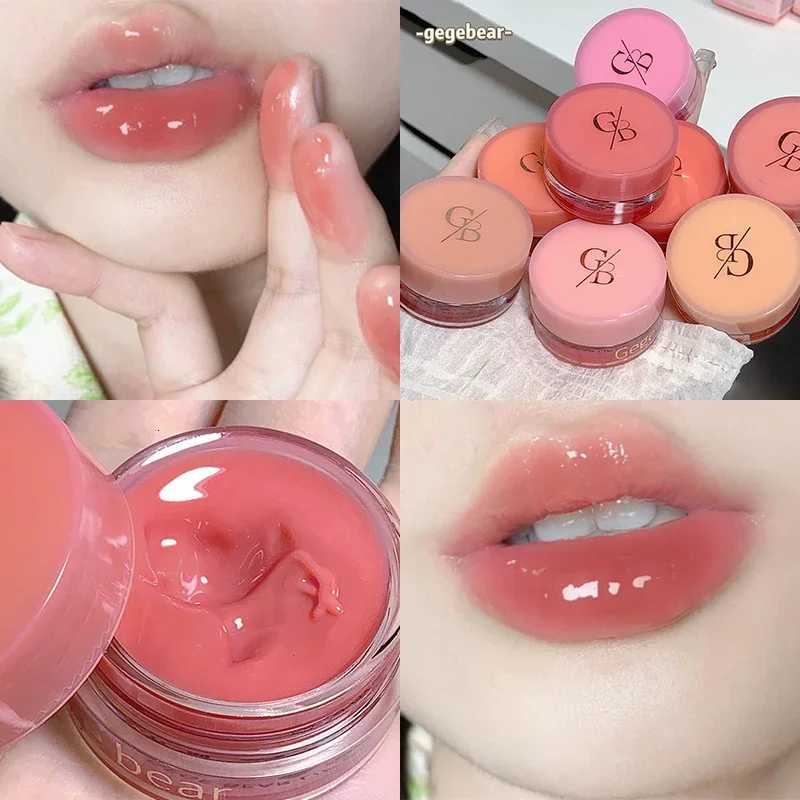 Lip Gloss with Canned Jam Long Lasting Moisturizing Jelly Lip Glaze Mirror Gloss Berry Pigment Liquid Lipstick Thick Lips MakeupXJ250724