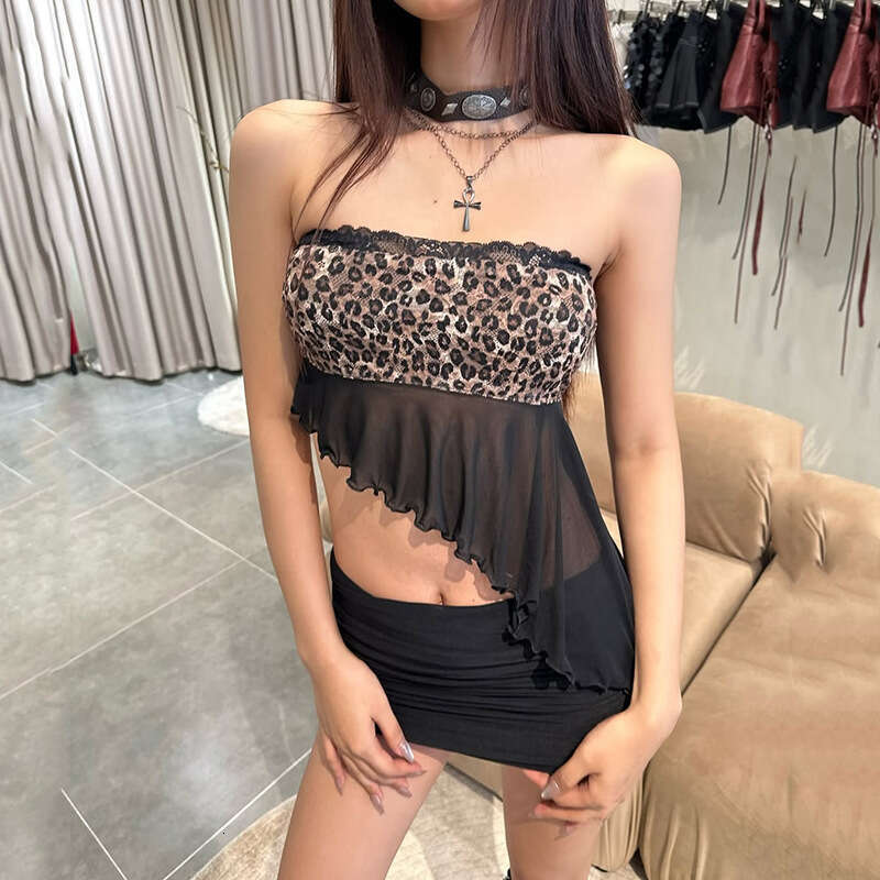 2025 Spring New Women's Solid Color Slim Fit Tube Top Vest Fashion Low Waist Bodycon Skirt 778
