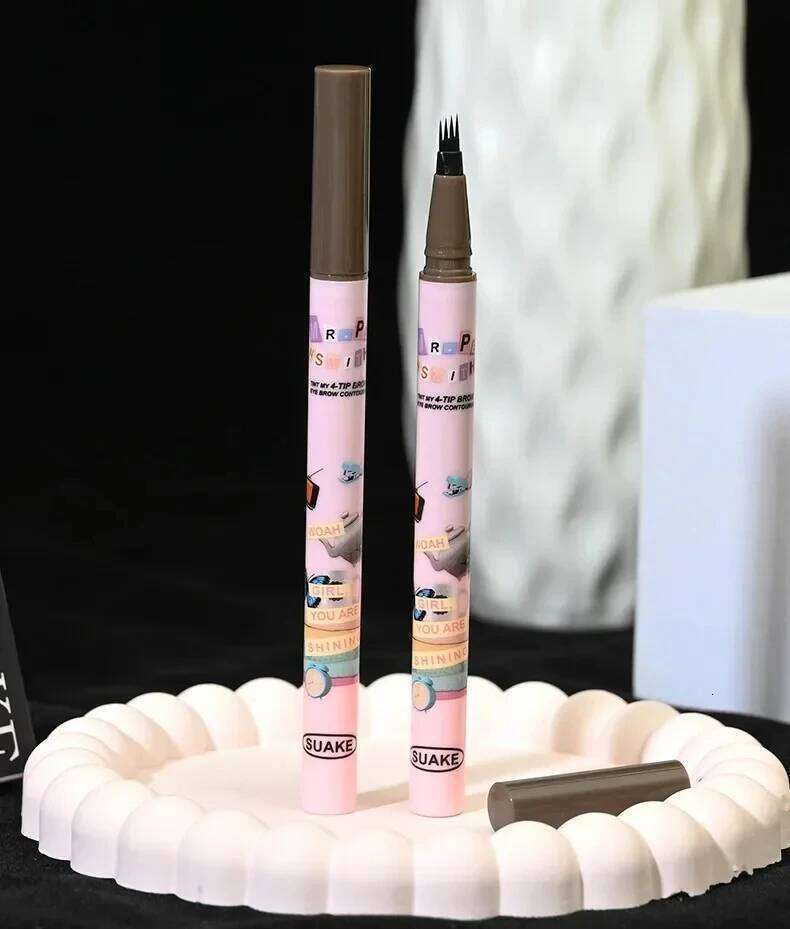 Colors Pen Waterproof 4 Fork Tip Eyebrow Tattoo Cosmetic Long Lasting Natural Dark Brown Liquid Eye Brow Pencil X250725