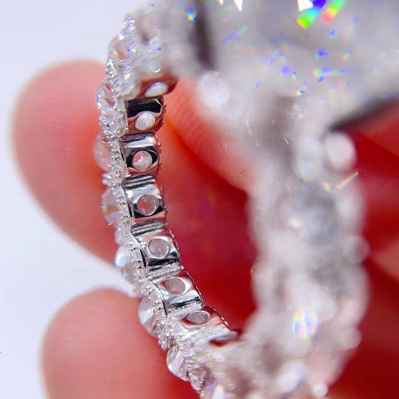 Vintage Style 925 Silver Real Gold Fully Iced VVS Lab Diamond Ring Moisasnite