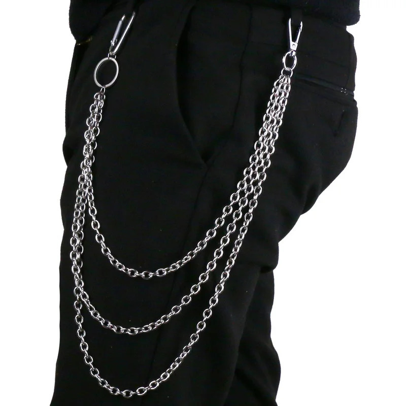 Stainless Steel Trousers Hipster Key Chain Punk Street Big Ring Metal Wallet Belt Chain Pant Keychain Unisex HipHop Jewelry Gift 250722
